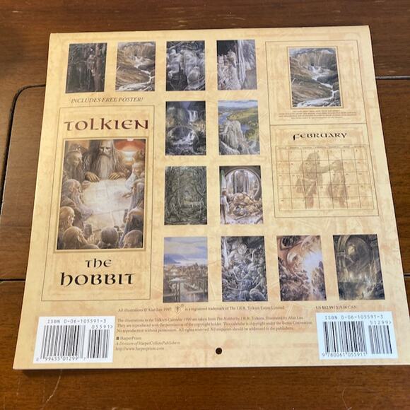Vintage 90s Tolkien Wall Calendar Alan Lee ISBN #0061055913 (1999) EUC - Picture 2 of 4